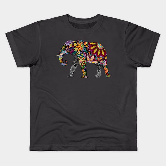 colorful elephant ivory Kids T-Shirt by untagged_shop